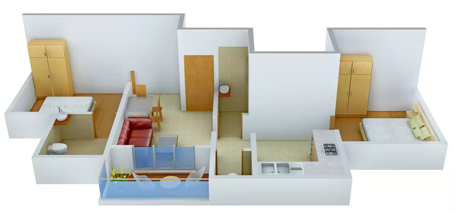 3DFloorPlan of Rahul Constructions Sadguru Sai Paradise
