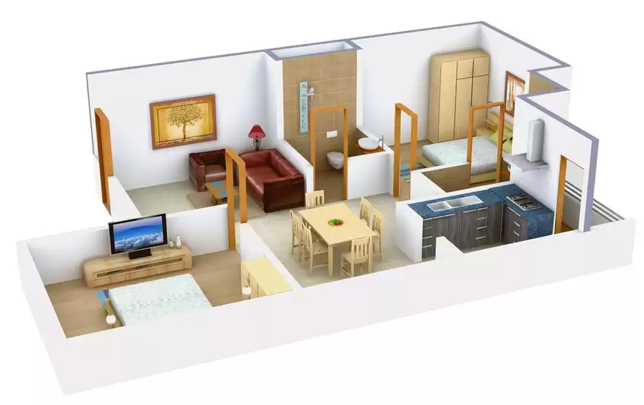 3DFloorPlan of Associate Builders Midhila Deluxe