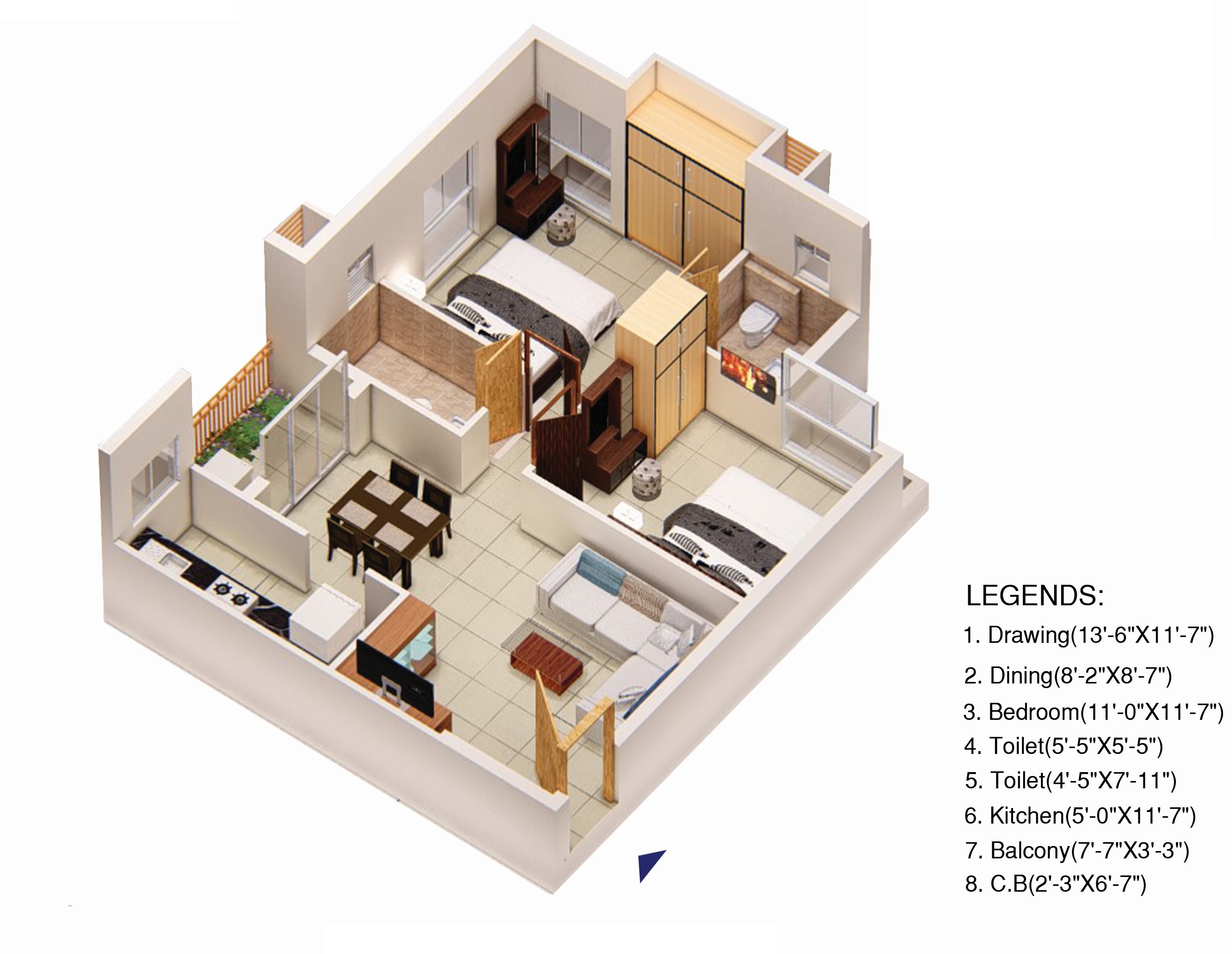 3DFloorPlan of Webstar Serene