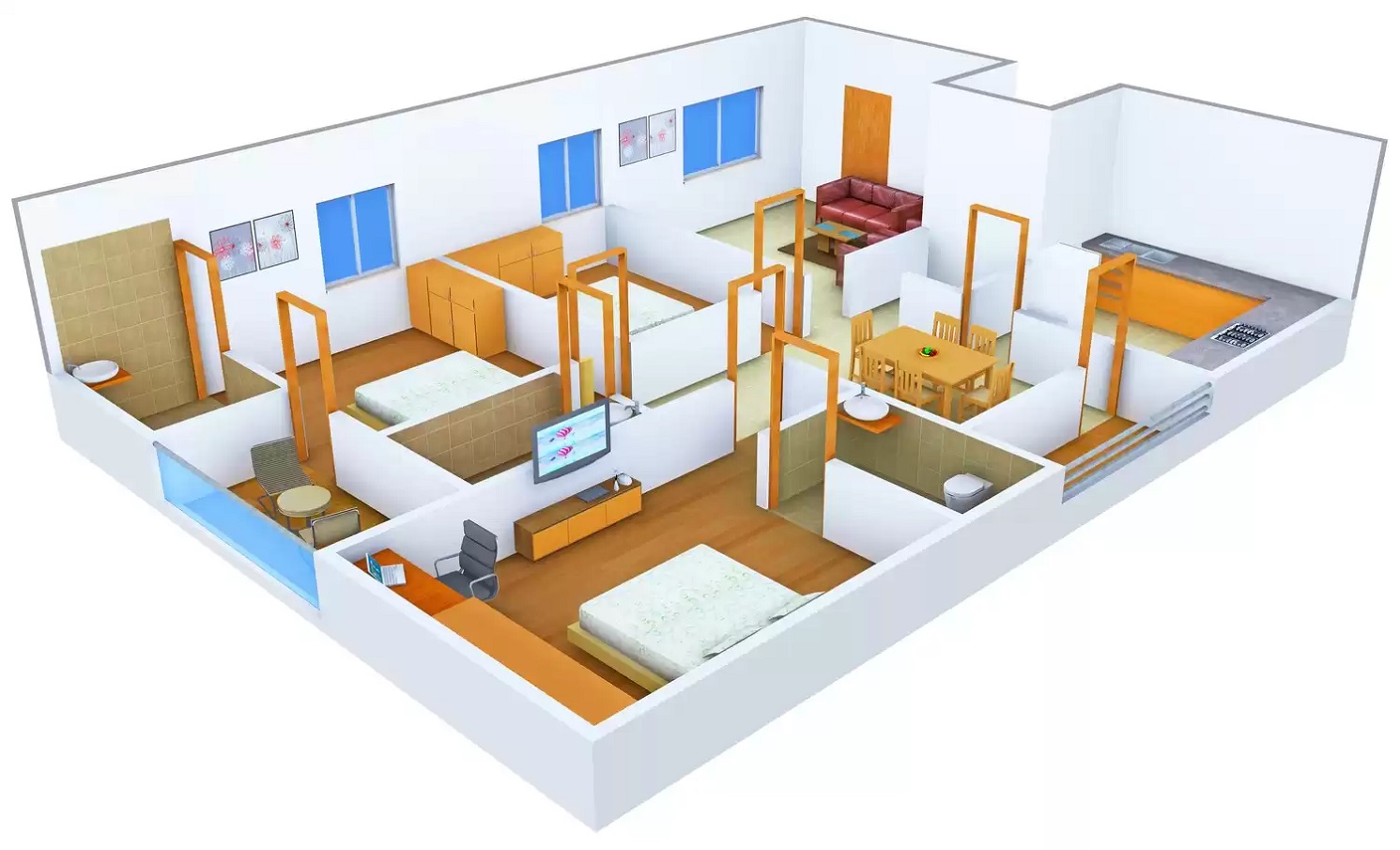 3DFloorPlan of Surya Annapurna Residency