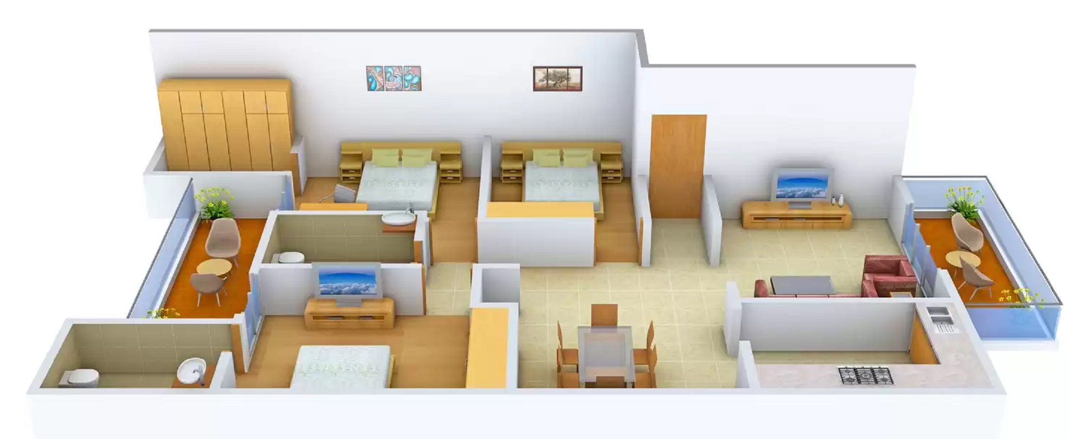 3DFloorPlan of Kaanha Space Greens