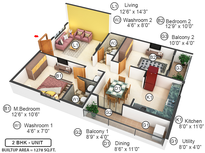 3DFloorPlan of SS Paradise