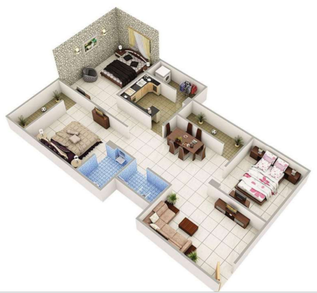 3DFloorPlan of Paras Heights Phase 4
