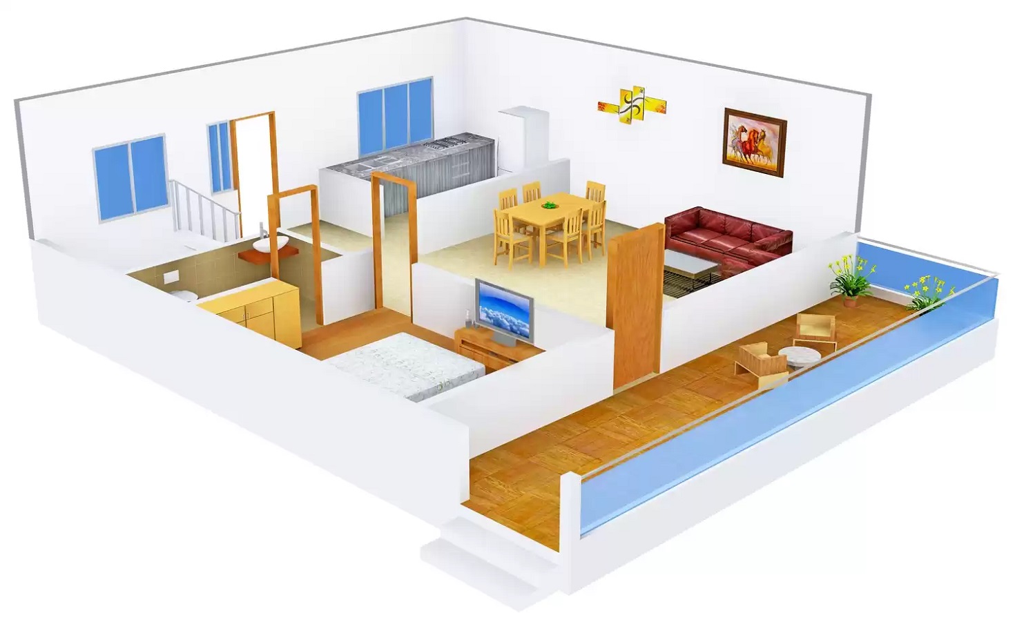 3DFloorPlan of Rizvi Green Park Bunglows