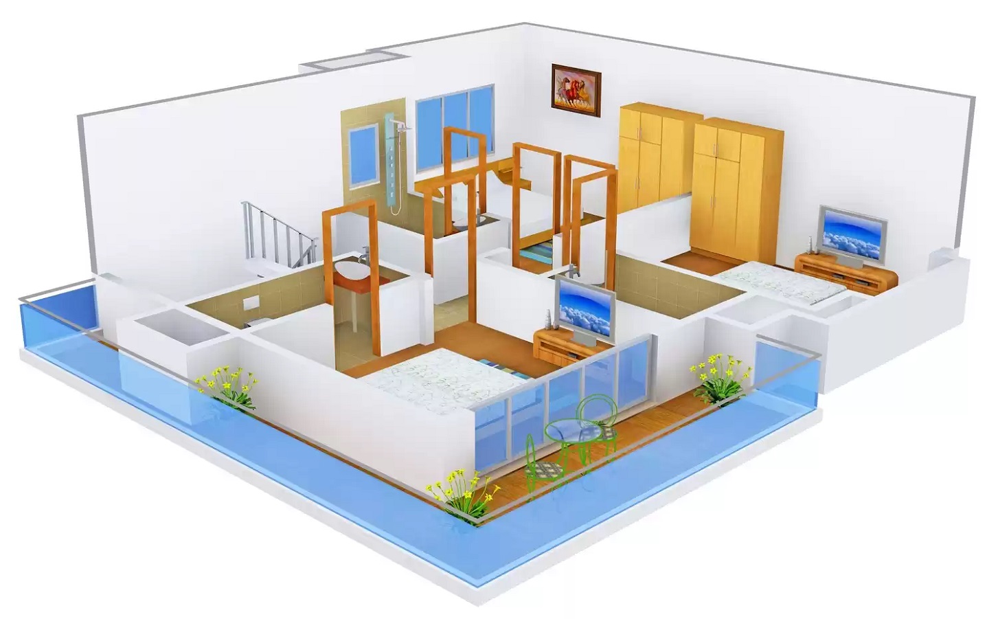 3DFloorPlan of Rizvi Green Park Bunglows