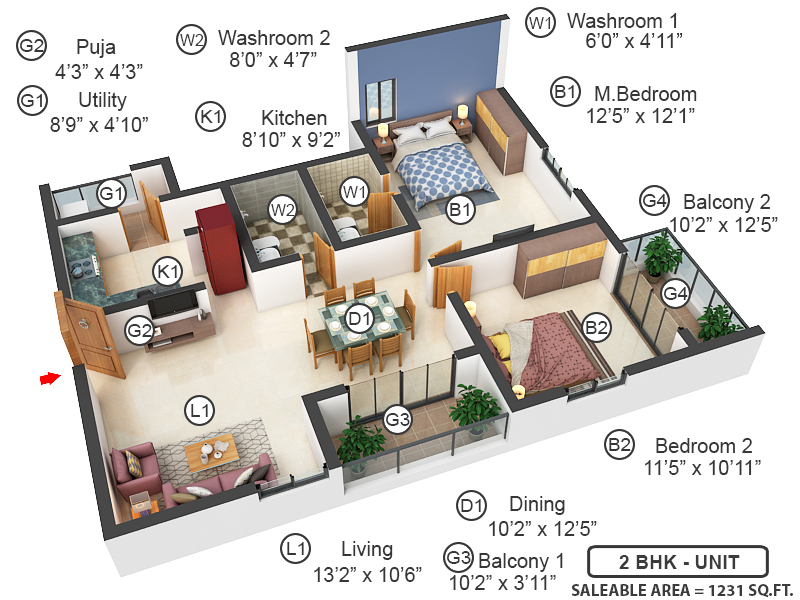 3DFloorPlan of Candeur 40