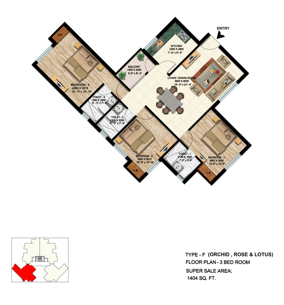 3DFloorPlan of Ansal Ansals Grace