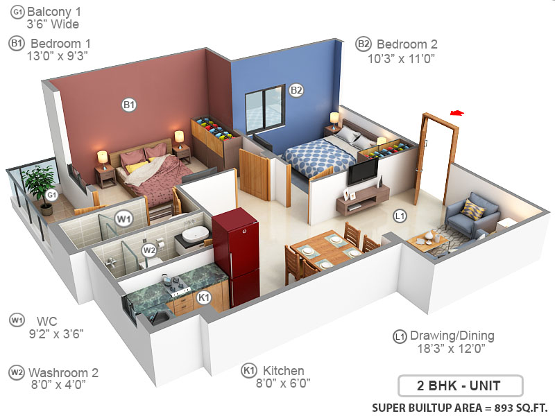 3DFloorPlan of Rechi Anandi Park