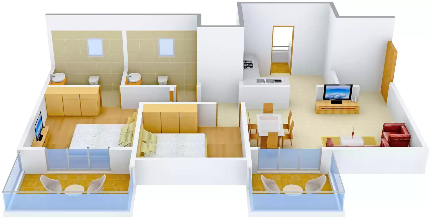 3DFloorPlan of Bhatia Residency
