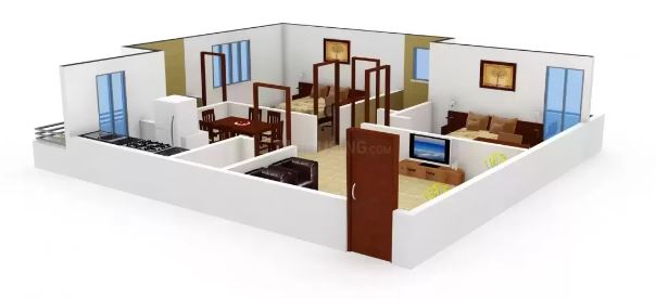 3DFloorPlan of Basani LN Residency