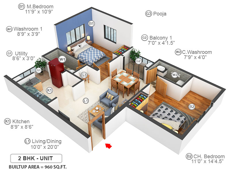 3DFloorPlan of Vasiyam Vriksham