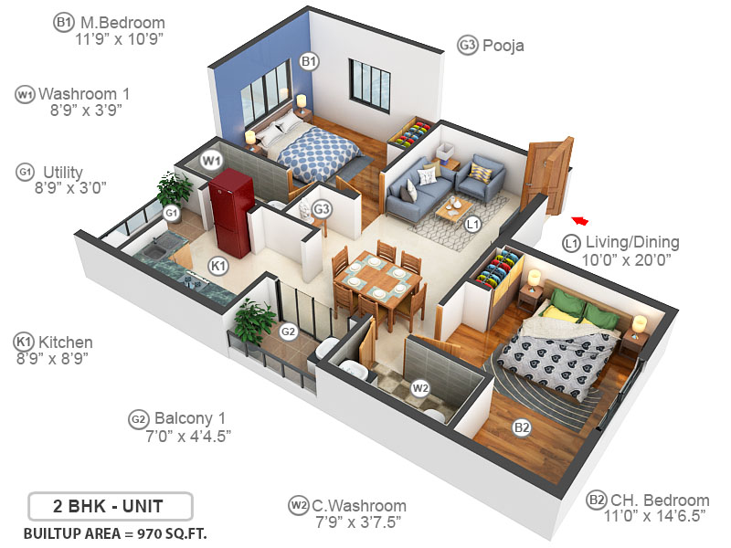 3DFloorPlan of Vasiyam Vriksham