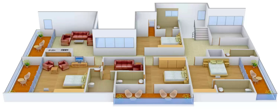 3DFloorPlan of Ansal Sushant Golf City