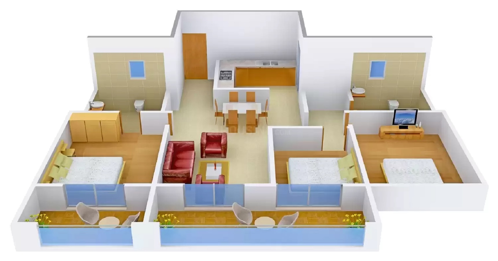 3DFloorPlan of Mind Queenscourt