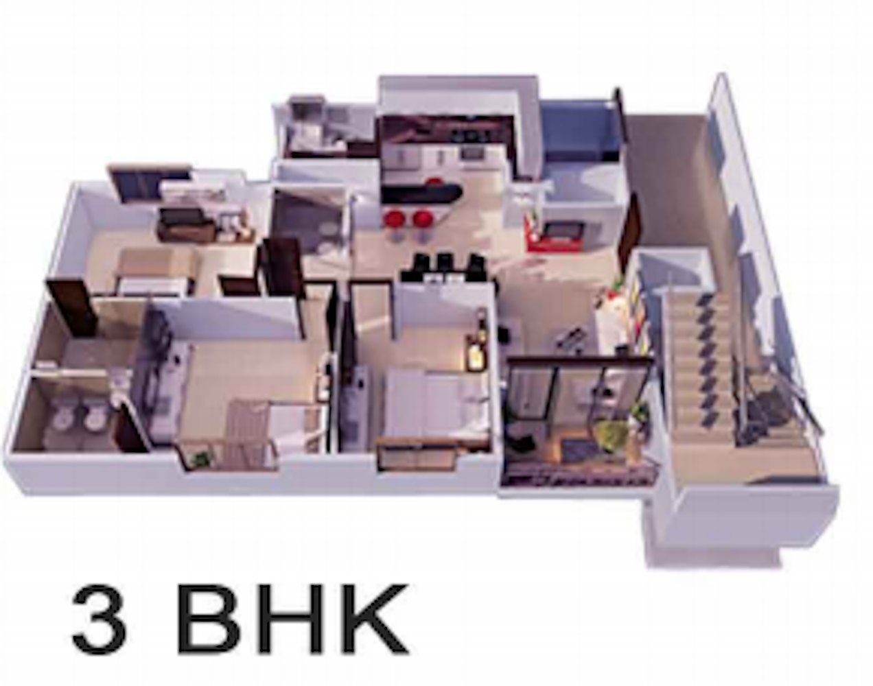 3DFloorPlan of Kiera Ryhan Residency