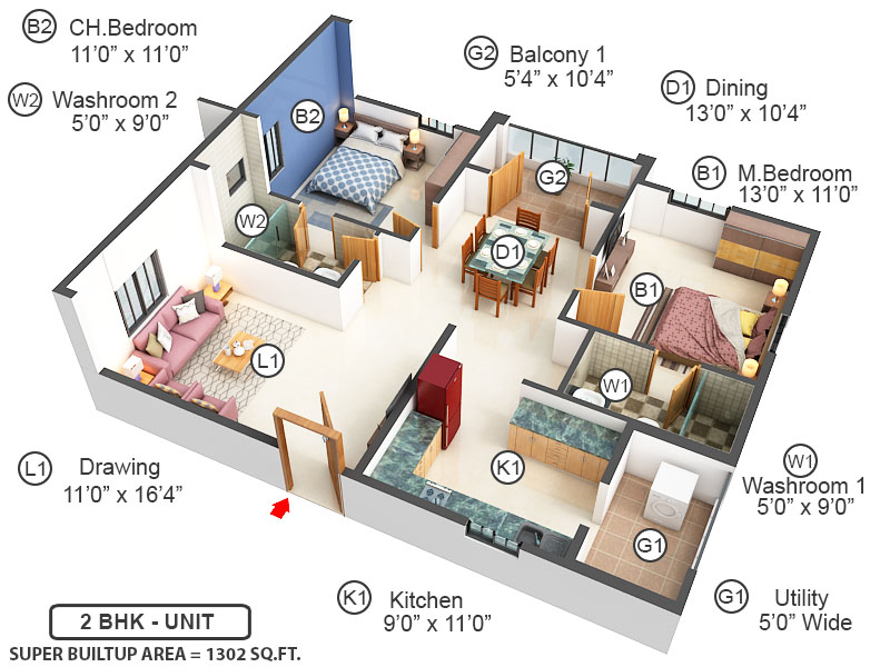 3DFloorPlan of DSR Parkway Phase 1