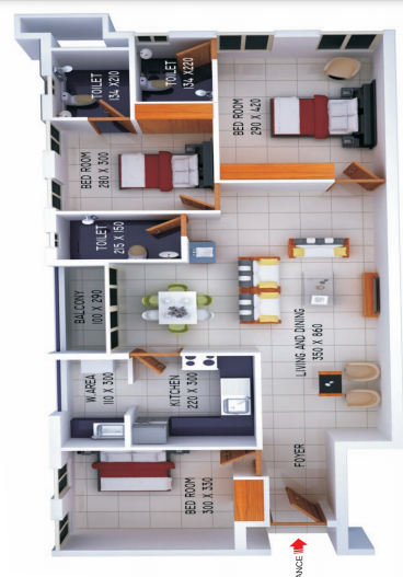 3DFloorPlan of Intimate Agastya