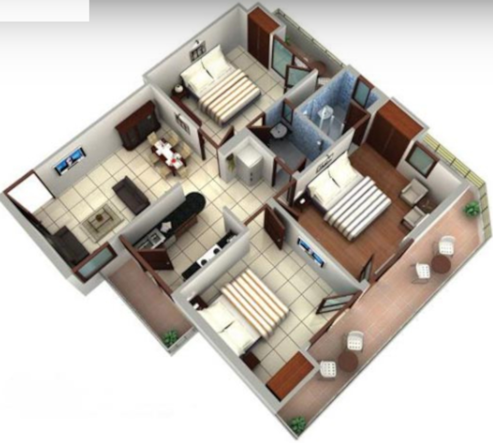 3DFloorPlan of Luxury Bharti Villas