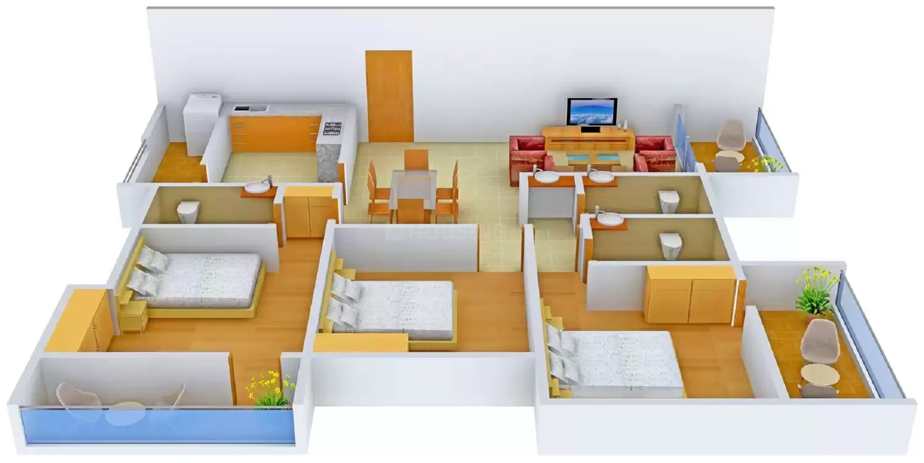 3DFloorPlan of Marvel Hill Pride Homes 2