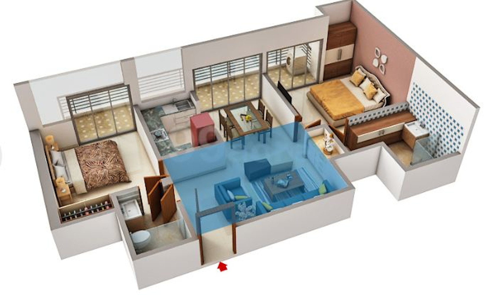 3DFloorPlan of Braj Keshav Majestic Phase 2