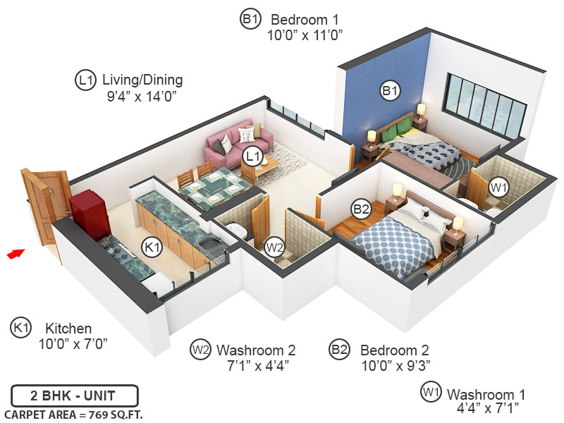 3DFloorPlan of Adhiraj Capital City