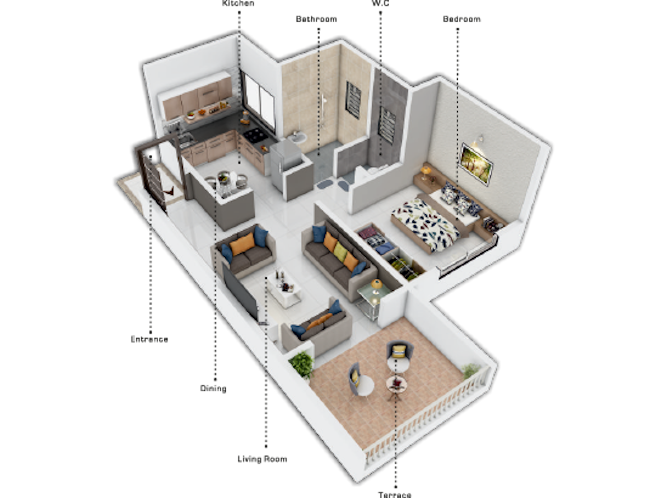 3DFloorPlan of Krushnarang Ventila Park