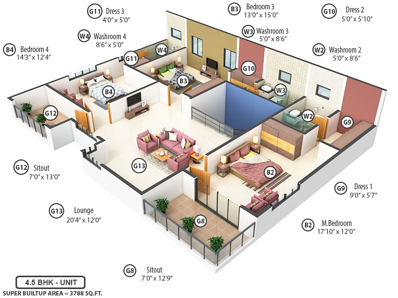 3DFloorPlan of PVR Urban Life