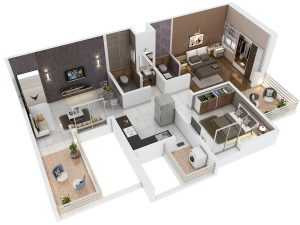 3DFloorPlan of Sahyadri Shruberry