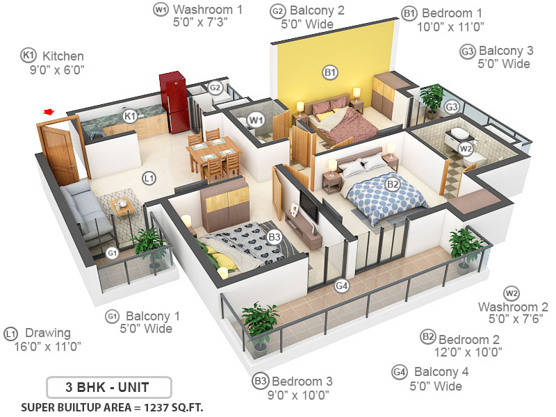 3DFloorPlan of Apex Alphabet