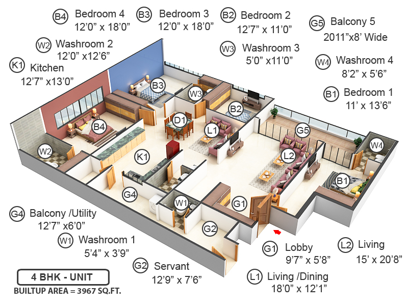 3DFloorPlan of The Indus