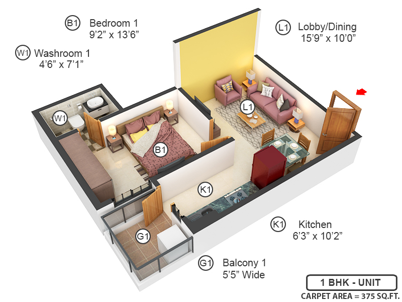 3DFloorPlan of Advitya Homes