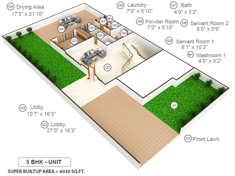 3DFloorPlan of Jain Villa 2