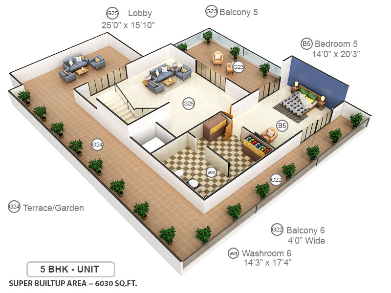 3DFloorPlan of Jain Villa 2