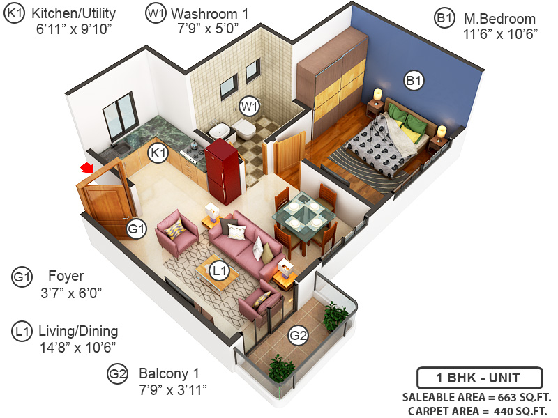 3DFloorPlan of MVN Aero One