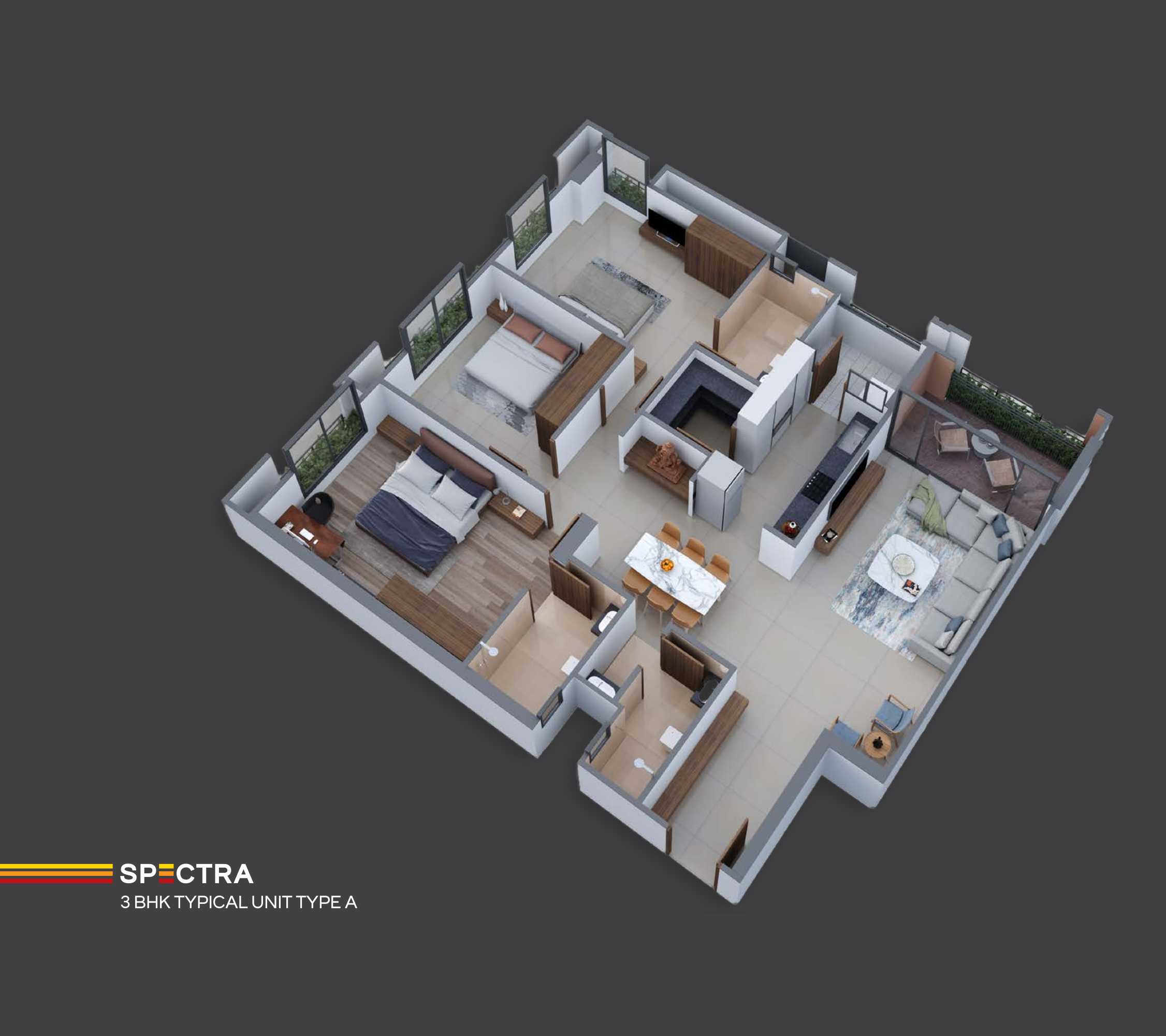 3DFloorPlan of Saanvi Nirman Spectra