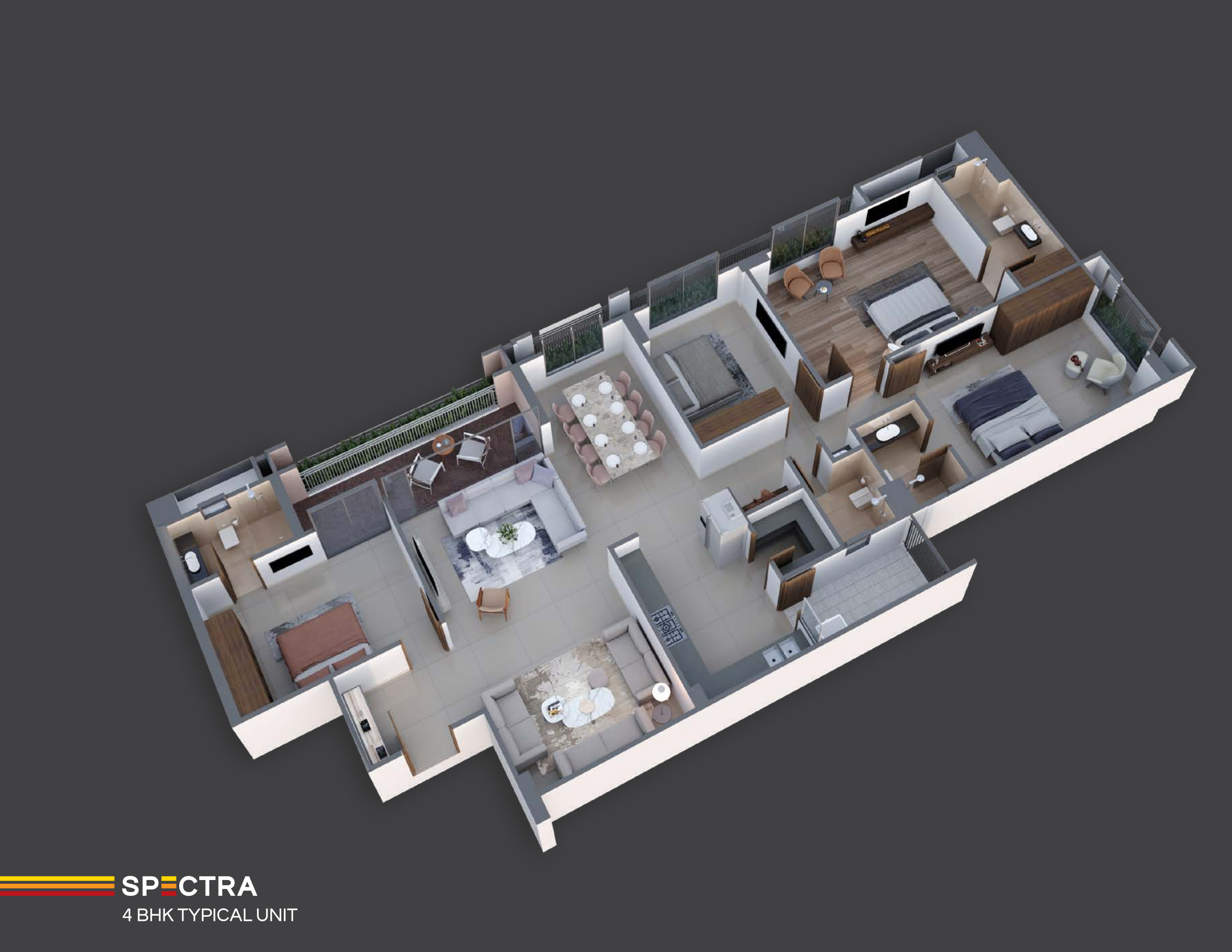 3DFloorPlan of Saanvi Nirman Spectra