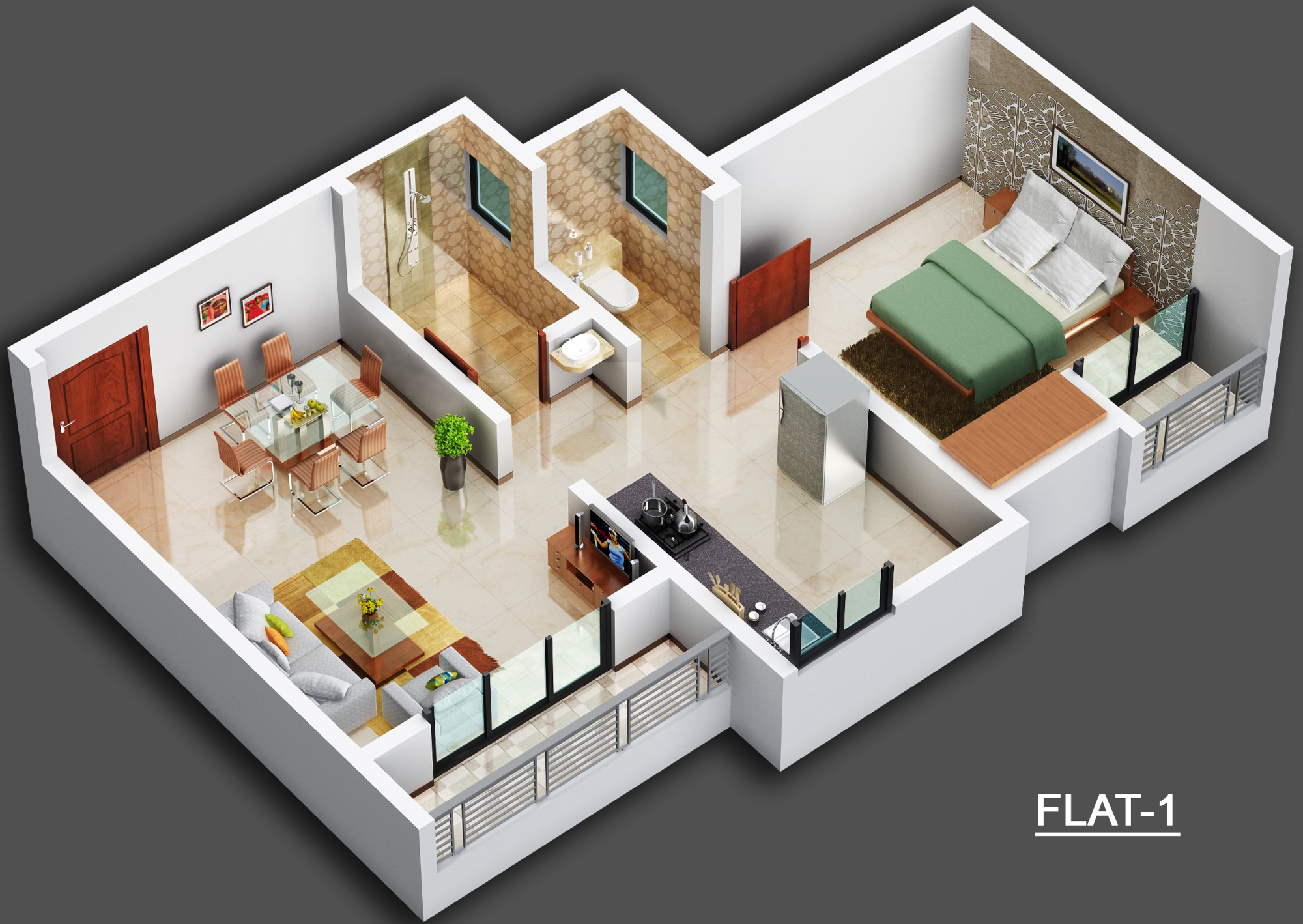 3DFloorPlan of Sai Shrushti Valley