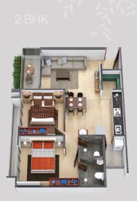 3DFloorPlan of Om Shivam Residency