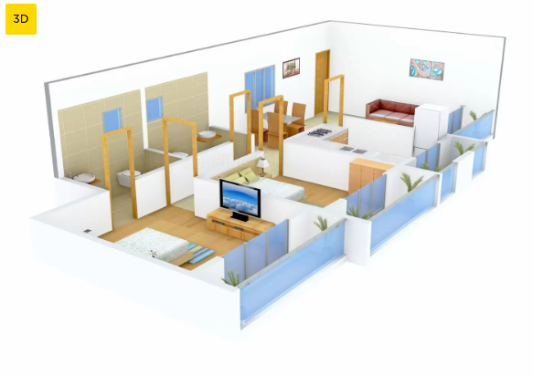 3DFloorPlan of Nandish Rishabh Heights