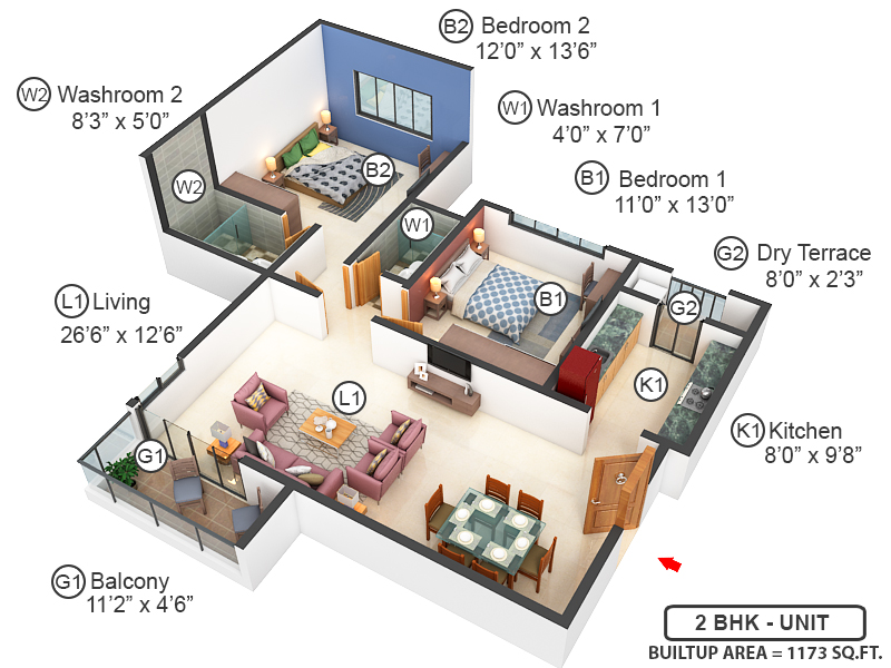 3DFloorPlan of Ekta World Ville