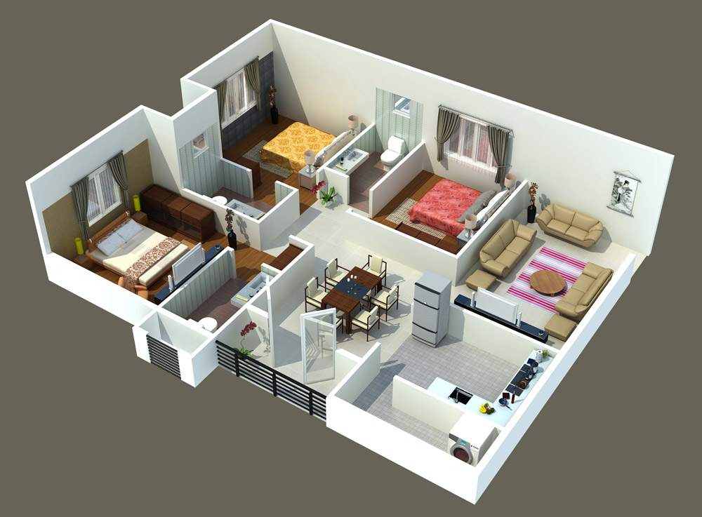 3DFloorPlan of Tallam Shilpa Retreat Signaa