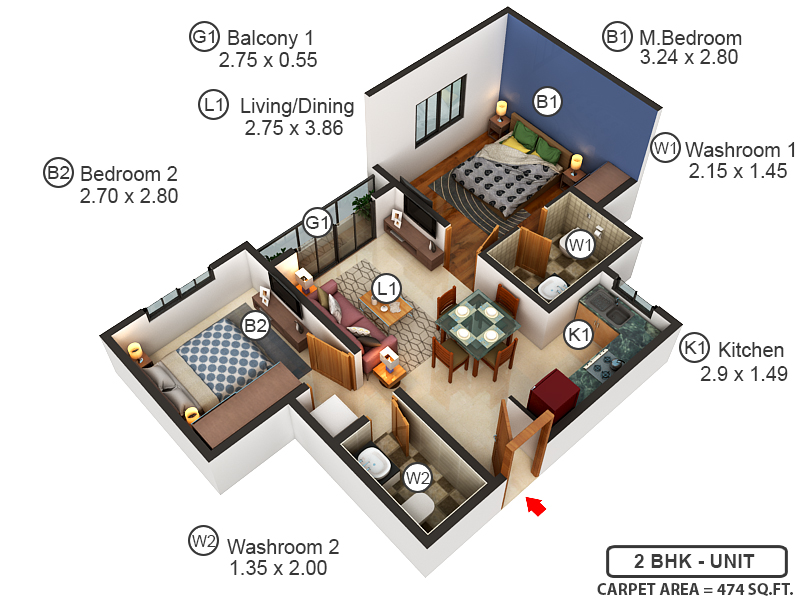 3DFloorPlan of Brigade Feldspar At Brigade El Dorado