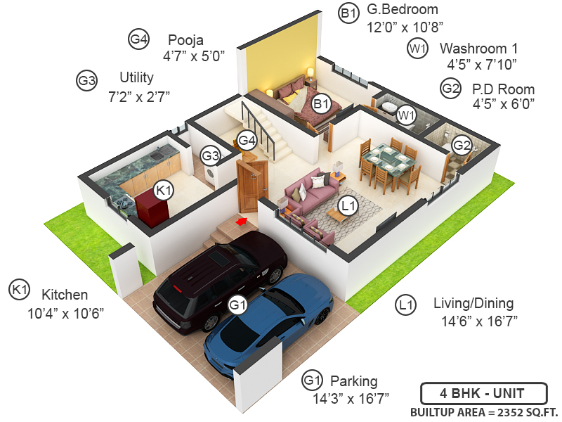 3DFloorPlan of Myhna Meadows