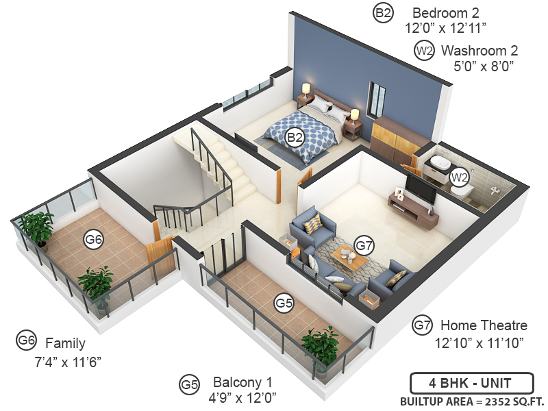 3DFloorPlan of Myhna Meadows