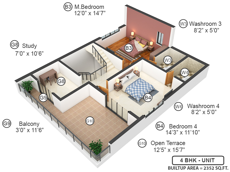 3DFloorPlan of Myhna Meadows