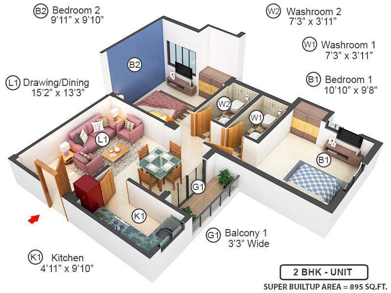 3DFloorPlan of Balaji