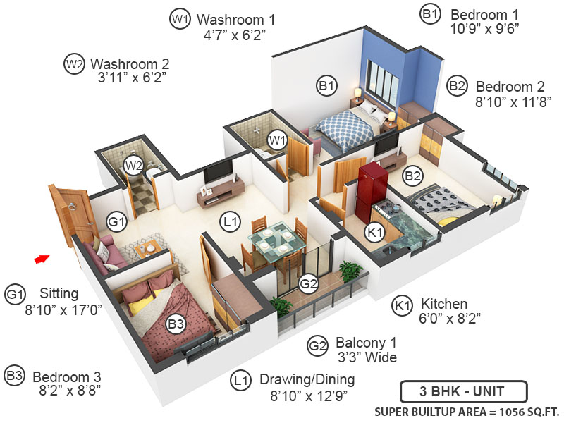 3DFloorPlan of Balaji
