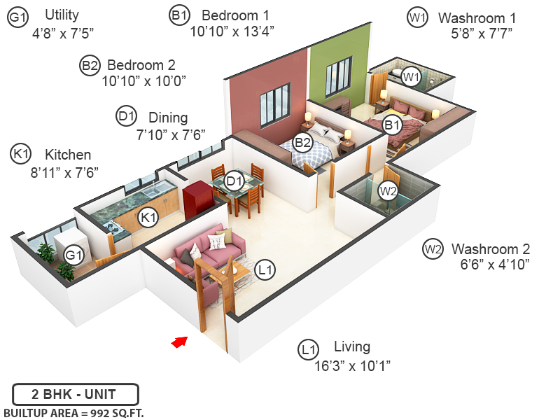 3DFloorPlan of VGK Saindhavi
