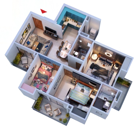 3DFloorPlan of Trident Embassy Reso