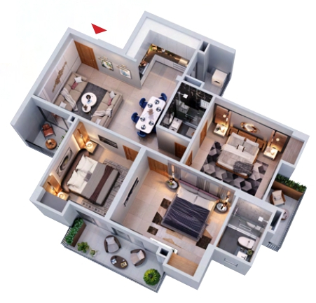 3DFloorPlan of Trident Embassy Reso